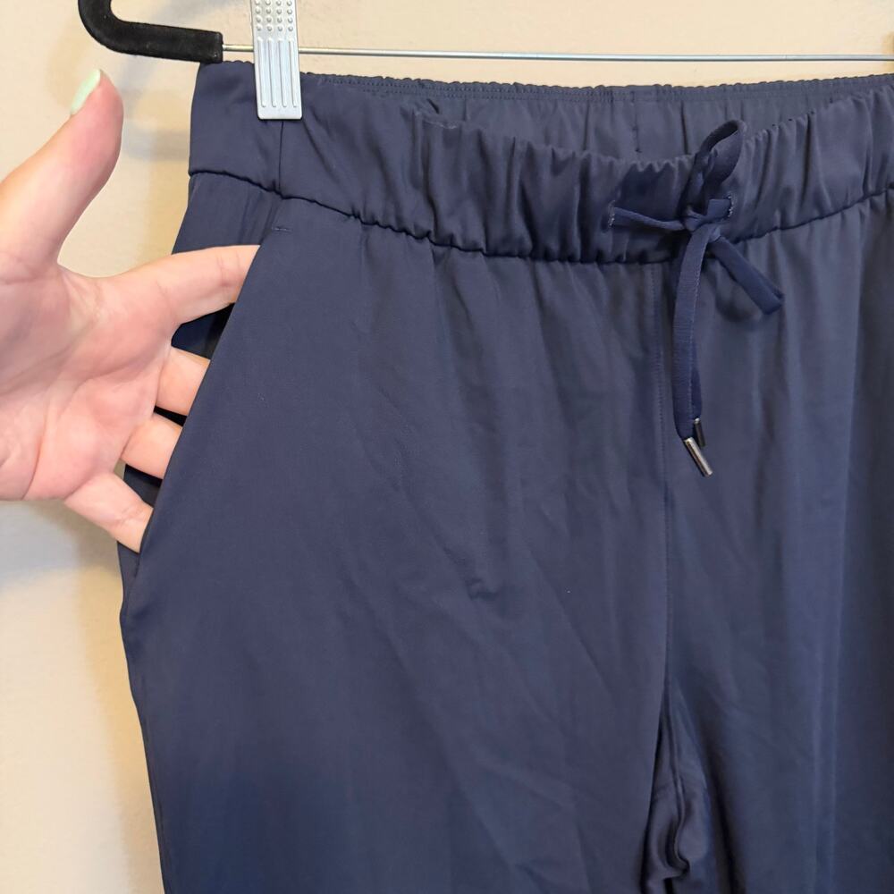 CRZ YOGA Pants Large Navy Blue Drawstring Athleisure Stretch Activewear Sporty - Picture 3 of 4